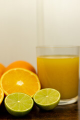 Healthy orange juice. A glass of juice on the table. Orange diet