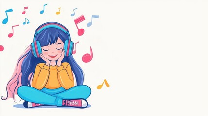 Fototapeta premium Musical memory game flat design top view auditory training theme animation vivid
