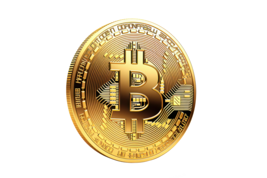 bitcoin money coin isolated on white or transparent png