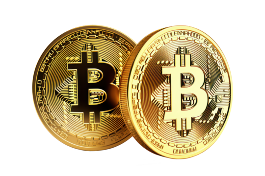 bitcoin money coin isolated on white or transparent png