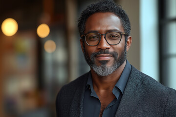 Obraz premium Portrait of a black business man smiling 