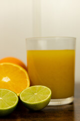 Healthy orange juice. A glass of juice on the table. Orange diet