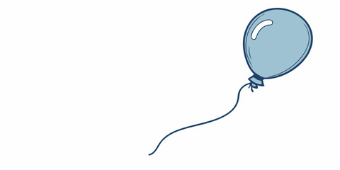 Simple illustration with blue balloon for websites and blogs dedicated to holidays,parties and kids.