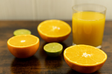 Healthy orange juice. A glass of juice on the table. Orange diet
