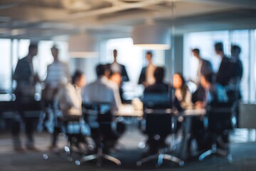 Business Professionals in Meeting Room, Blurred Motion 