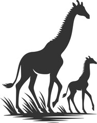 silhouette of a giraffe
