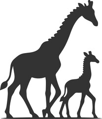 giraffe silhouette vector illustration