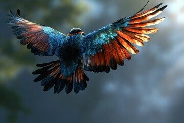 Fototapeta premium Bird Ready to Fly. Majestic Wild Avian Wildlife in Nature