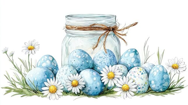 easter eggs and flowers