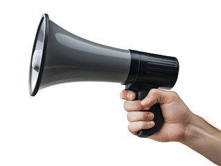 Isolated Hand Holding a Megaphone