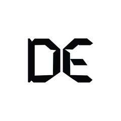 DE monogram logo design letter text name symbol monochrome logotype alphabet character simple logo