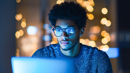 A young data scientist participating in a Kaggle competition to improve data analytics and machine learning models while exploring AI capabilities