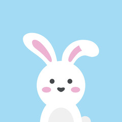 Happy Easter cute bunny vector
