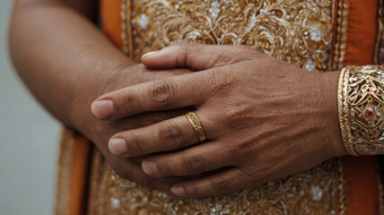 Prayer hands. Close-up of intertwined fingers in prayer pose.