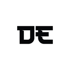 DE monogram logo design letter text name symbol monochrome logotype alphabet character simple logo