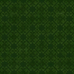 Green damask wallpaper pattern creating luxurious and ornate ambiance