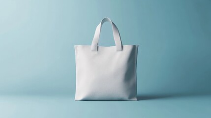 A single white canvas shopping bag is displayed with handles