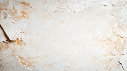 Fototapeta premium Textured beige plaster wall background with cracks and peeling, perfect for design projects and artistic concepts.