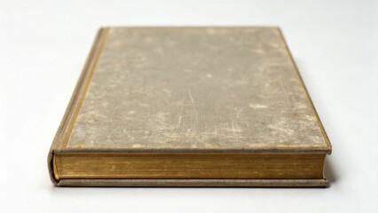 Elegantly bound vintage book, with a worn, faded cover, lies closed.
