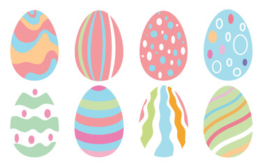 Set of colorful Easter egg with pattern for Easter Day Decoration Vector.