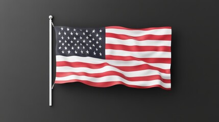 Obraz premium Waving American flag on a dark background, symbolizing freedom and patriotism.