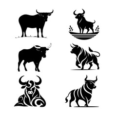 Bull Silhouette Vector – Powerful Taurus Logo & Minimalist Bull Design