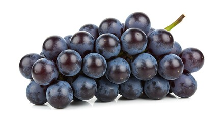 Ripe Dark Grapes on White Background: A Vibrant Studio Shot AI Generated
