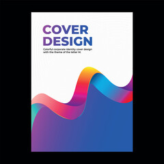 White textured surface with colorful and gradient pattern. Vector corporate cover design.