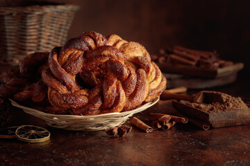 Traditional Scandinavian soft pretzels with cinnamon and sugar.
