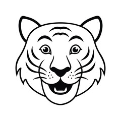 vector illustration of a white tiger