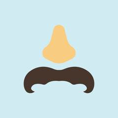 Obraz premium Fake mustache icon represents classic disguise humor, perfect for April Fool's Day designs, prank-themed content, comedy events, and playful illustrations.