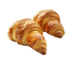 Isolated Golden Crispy Croissants