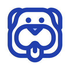 bulldog face blue style