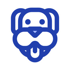 dog face blue style