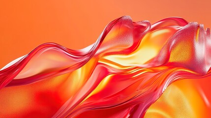 Obraz premium Bright red and orange fluid texture, dynamic and energetic with glossy finish