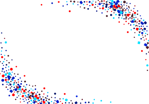 Scattered confetti pattern over Transparent background for party and celebration