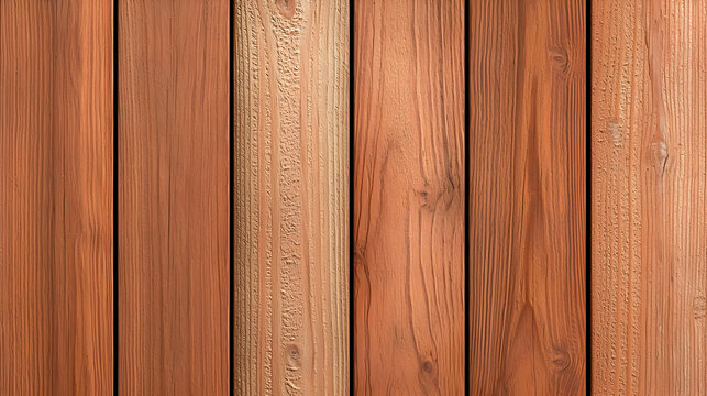 Close Up Of Vertical Wooden Planks With Brown And Red Tones Showing Grain Detail