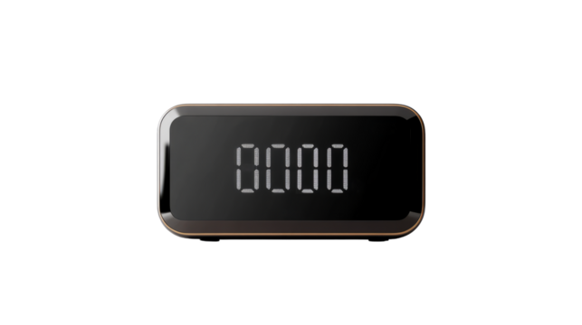 a digital clock  isolated, transparent background	