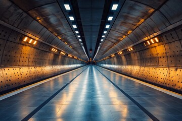 Fototapeta premium Exploring the Depths of an Artistic Underground Metro Station. Generative AI