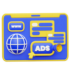 Website ADS 3D Illustration