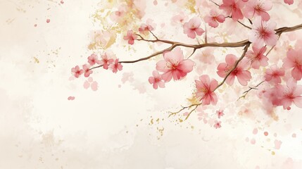 Chinese style ink wash flower painting