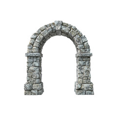 A stone archway with weathered stones png.