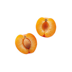 Apricot halves isolated png.