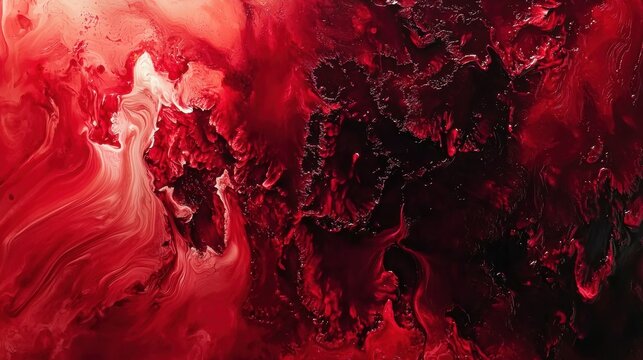 Abstract epoxy resin art featuring vibrant red and rich brown tones, showcasing the unique textures of Leza burl wood. 