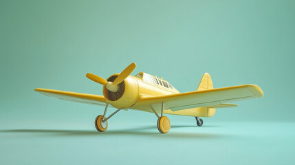 A small model plane resting on a softly colored pastel surface.
