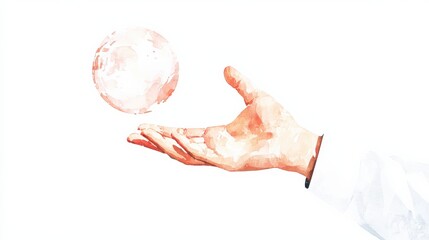 Hand Reaching for Floating Bubble in Soft Focus