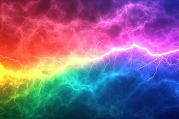 Naklejka premium Broad Spectrum of Polychromatic Electricity: Rainbow Pride for Autism and LGBTQIA Representation