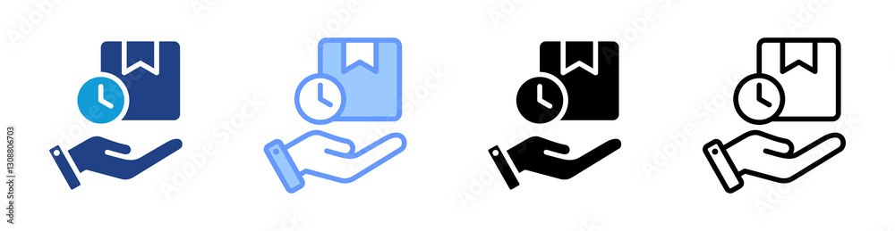 Poster Delivery icon set multiple style collection