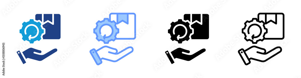 Aufkleber automation icon set multiple style collection