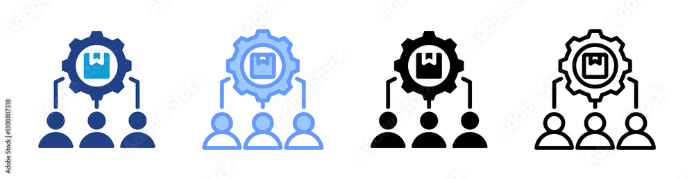Poster Distribution icon set multiple style collection
